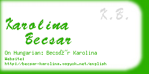 karolina becsar business card